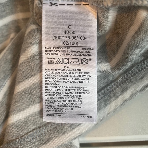 Grey and white striped long sleeve tee - Picture 2 of 4